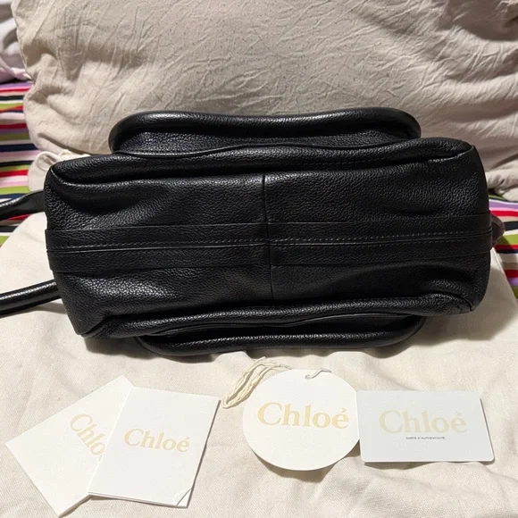 Chloe Paraty Black Satchel Bag with Gold Hardware - Picture 9 of 9